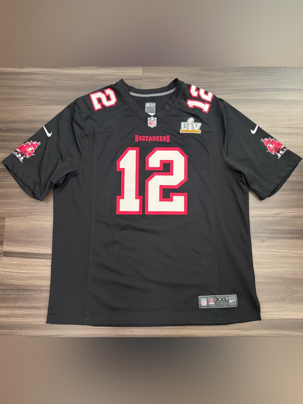 Nike Tom Brady #12 Tampa Bay Buccaneers NFL Super Bowl LV Black Jersey Men’s 2XL